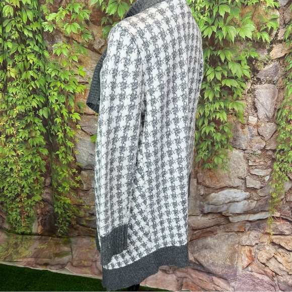 AEROPOSTALE Y2K Gray and Cream Houndstooth Open Cardigan, M - Picture 6 of 10